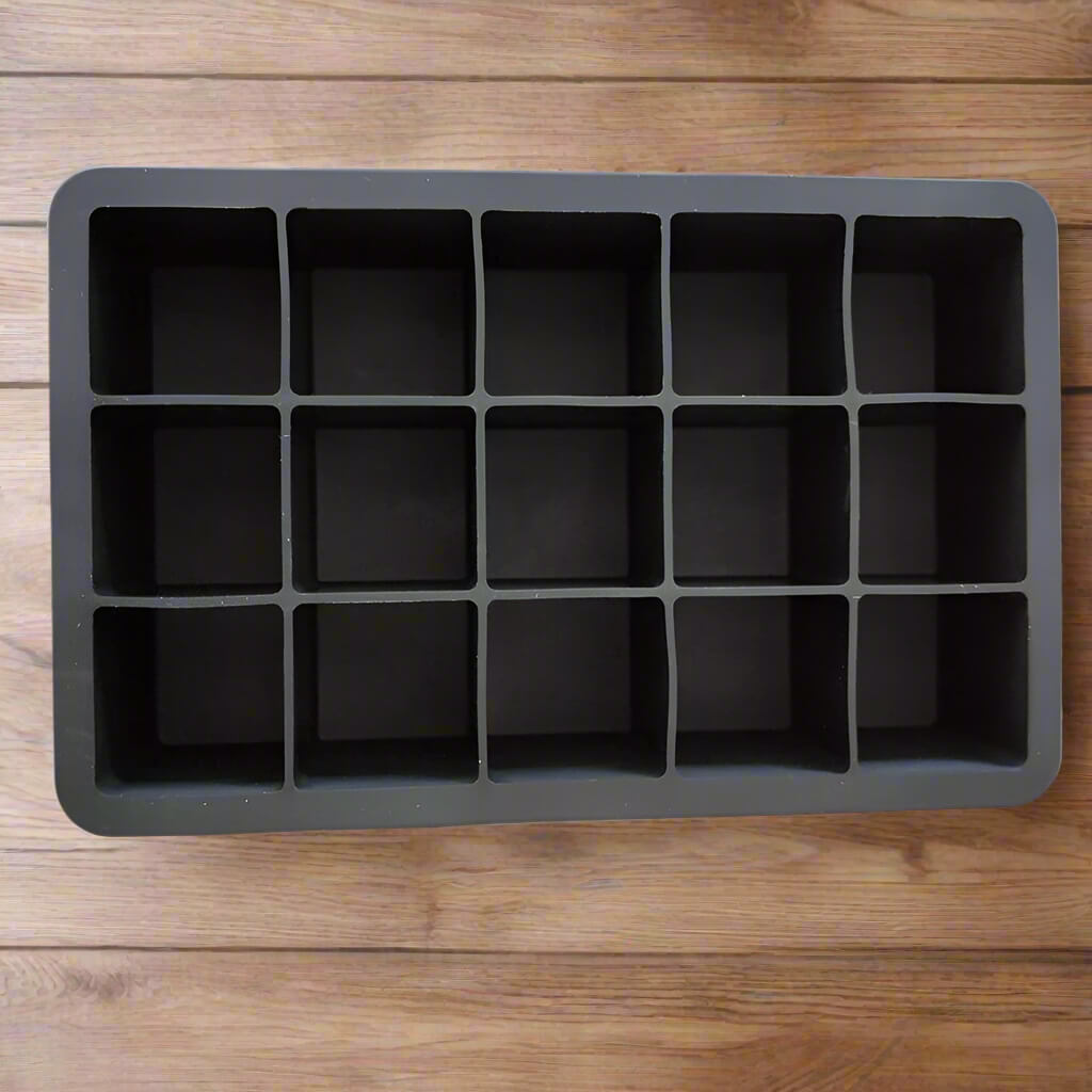 Ice Cube Trays, 4-pack, Silicone, 15 Medium Large Ice Cubes